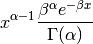 x^{\alpha - 1}\frac{\beta^\alpha e^{-\beta x}}{\Gamma(\alpha)}