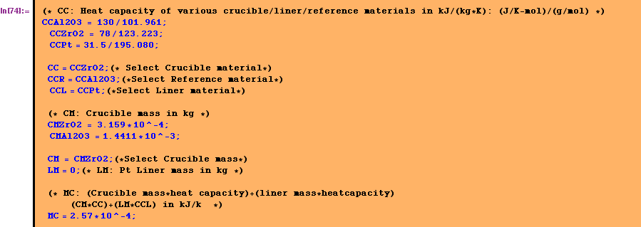 Calculate Thermal Mass of Sample and Crucible