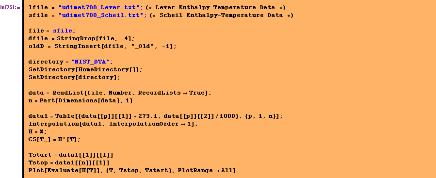 Input and Interpolate Enthalpy-Temperature Data