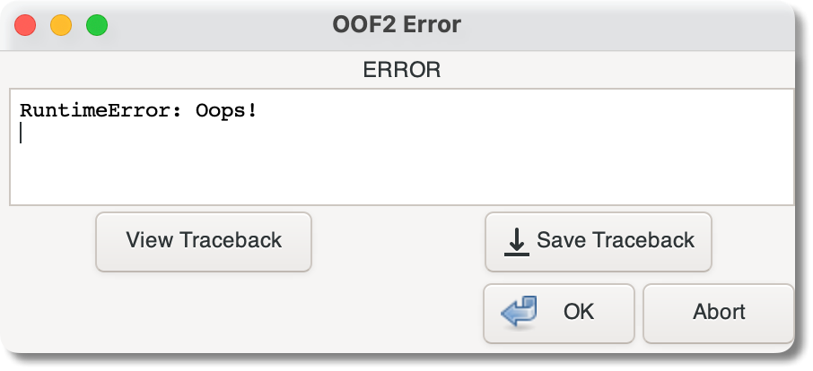 The Error Dialog Box