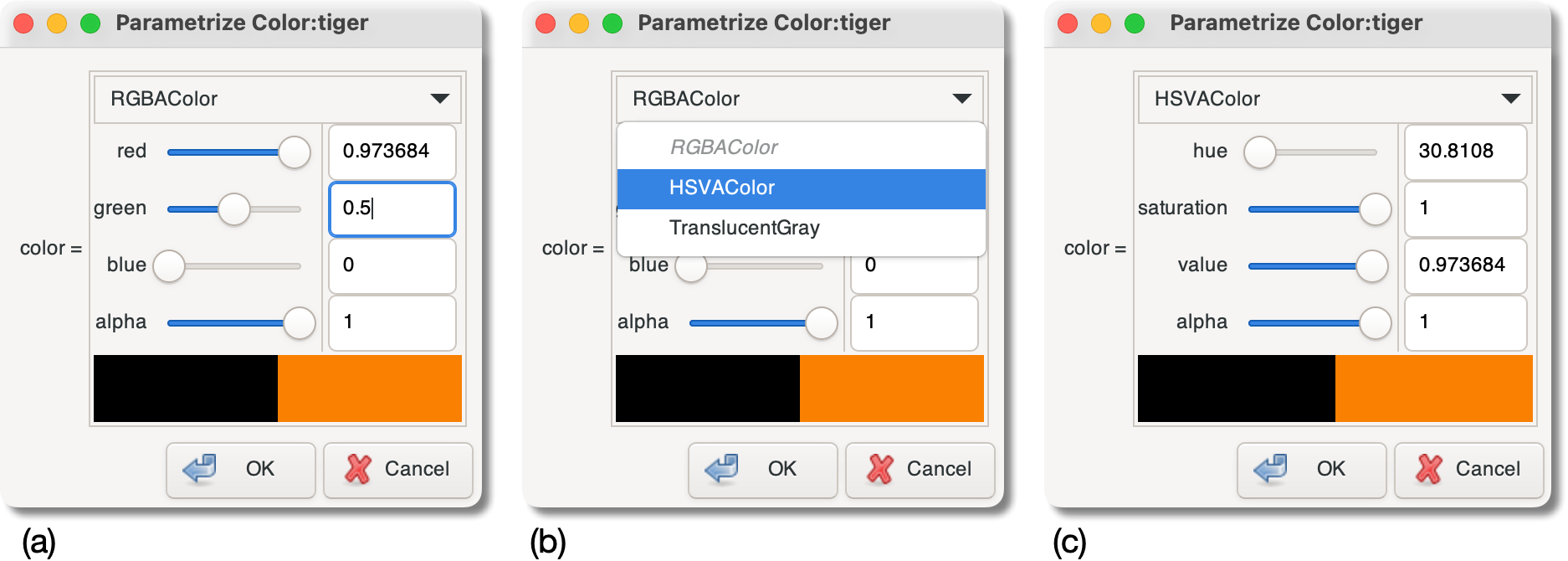 The Color Property Dialog Box
