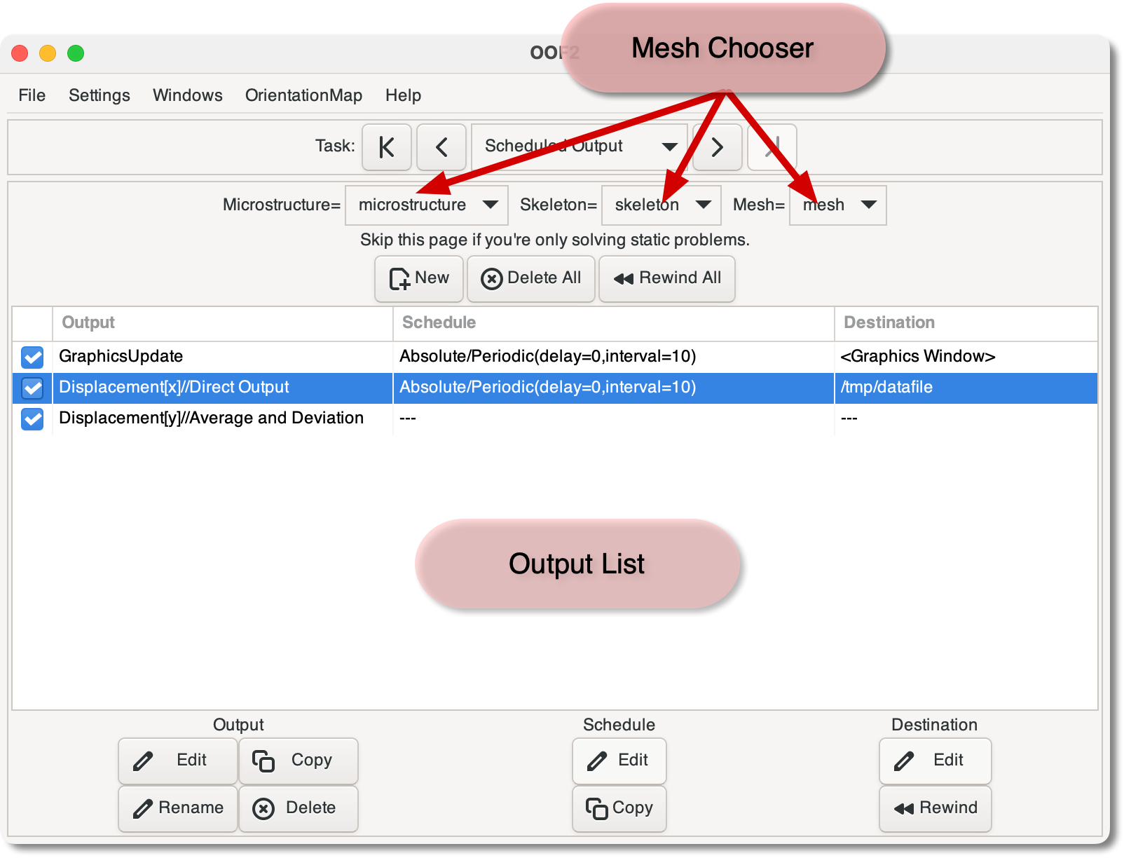 The Scheduled Output Window