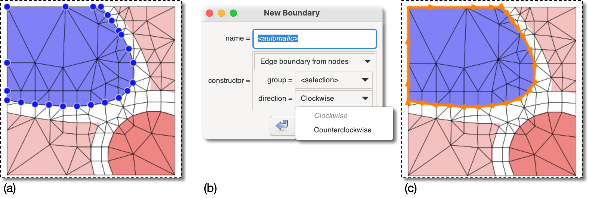 Constructing a Closed Edge Boundary from Nodes