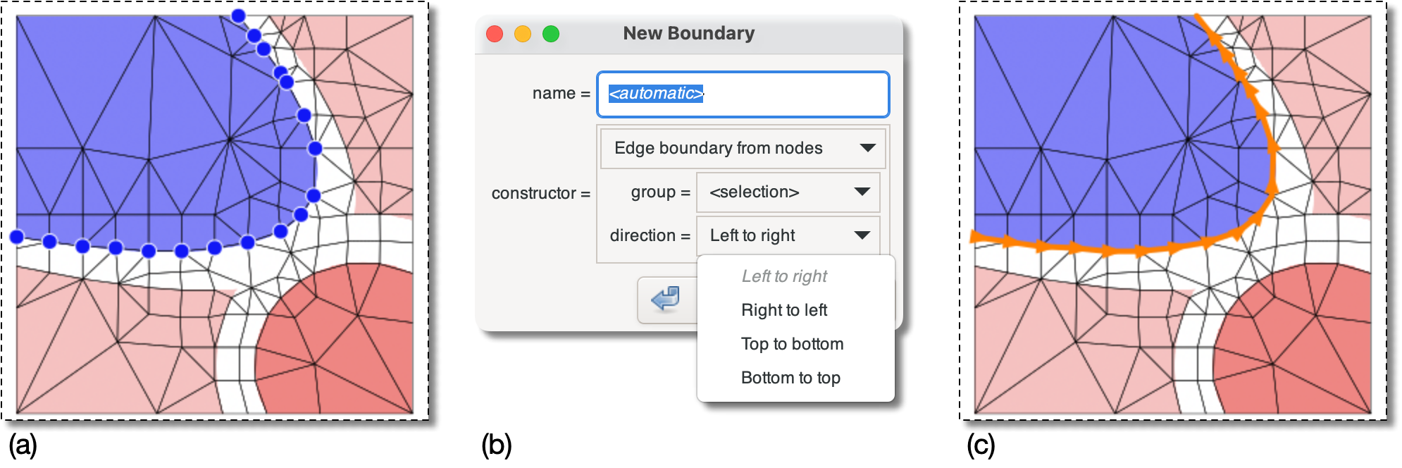 Constructing an Open Edge Boundary from Nodes