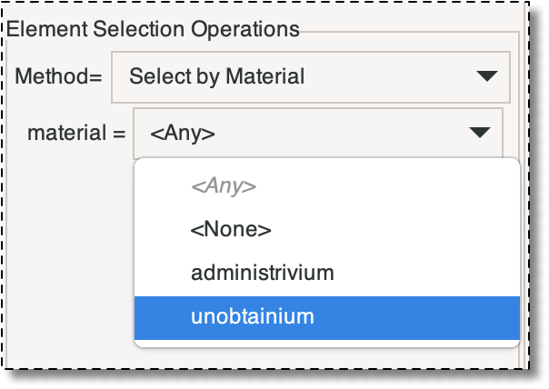 Selecting Elements by Material