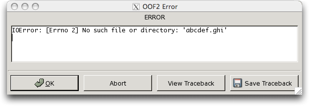 The Error Dialog Box