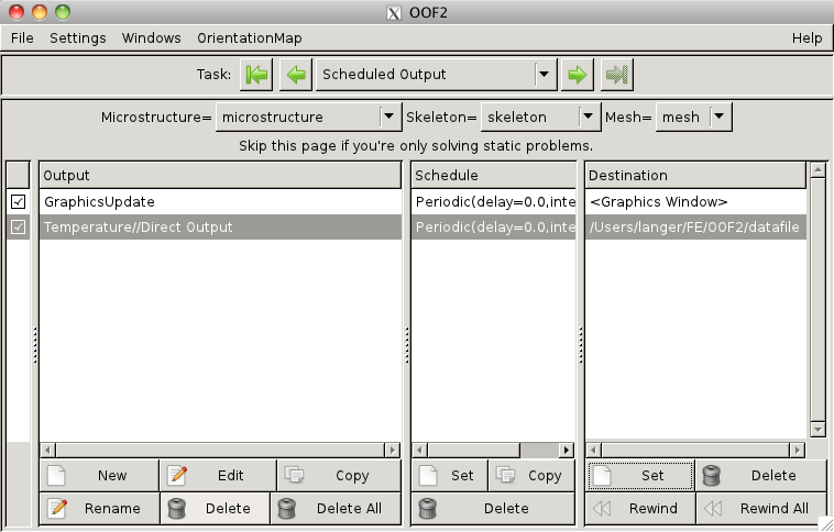 The Scheduled Output Window