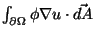 $\int_{\partial\Omega}\phi
\nabla u\cdot\vec{dA}$