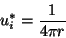 \begin{displaymath}u^*_i=\frac{1}{4\pi r}
\end{displaymath}